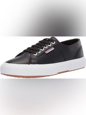 Superga Women’s Size 39 Leather Sneaker Casual Comfortable Black Summer Neutral